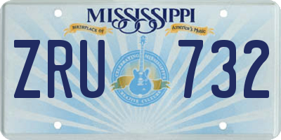 MS license plate ZRU732