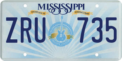 MS license plate ZRU735