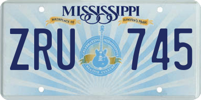 MS license plate ZRU745