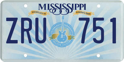MS license plate ZRU751