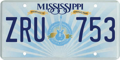 MS license plate ZRU753