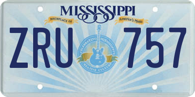 MS license plate ZRU757