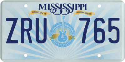 MS license plate ZRU765