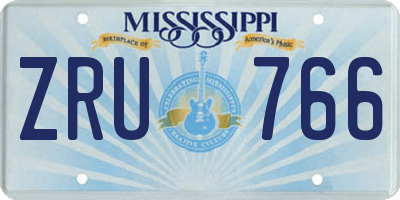 MS license plate ZRU766