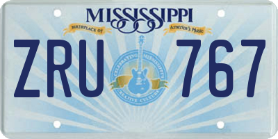 MS license plate ZRU767