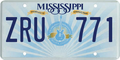 MS license plate ZRU771