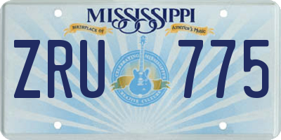 MS license plate ZRU775