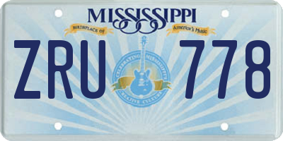 MS license plate ZRU778