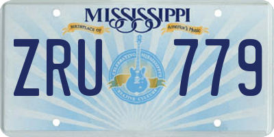 MS license plate ZRU779