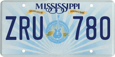 MS license plate ZRU780