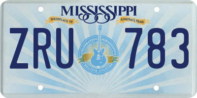 MS license plate ZRU783