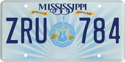 MS license plate ZRU784