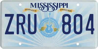 MS license plate ZRU804