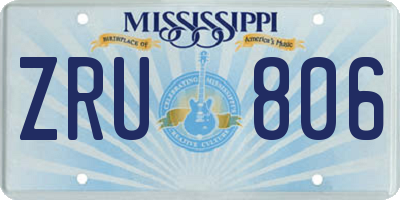 MS license plate ZRU806
