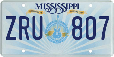 MS license plate ZRU807