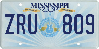 MS license plate ZRU809