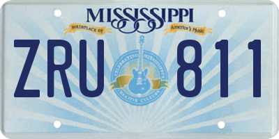 MS license plate ZRU811
