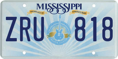 MS license plate ZRU818
