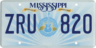 MS license plate ZRU820