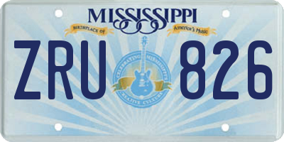 MS license plate ZRU826