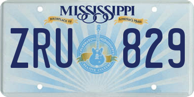 MS license plate ZRU829