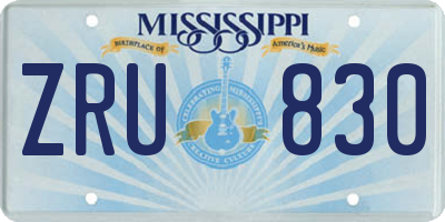 MS license plate ZRU830
