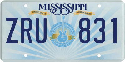 MS license plate ZRU831