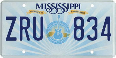 MS license plate ZRU834