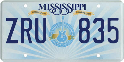 MS license plate ZRU835