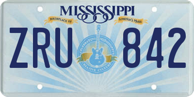 MS license plate ZRU842