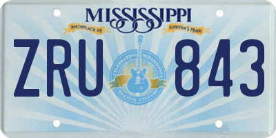 MS license plate ZRU843