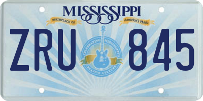 MS license plate ZRU845