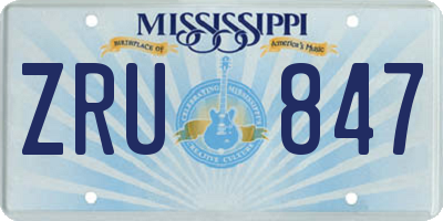 MS license plate ZRU847