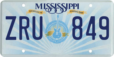 MS license plate ZRU849