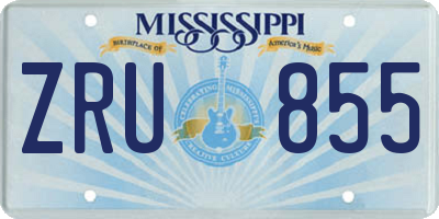 MS license plate ZRU855