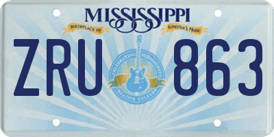 MS license plate ZRU863