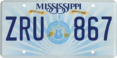 MS license plate ZRU867