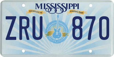 MS license plate ZRU870