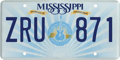 MS license plate ZRU871