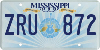 MS license plate ZRU872