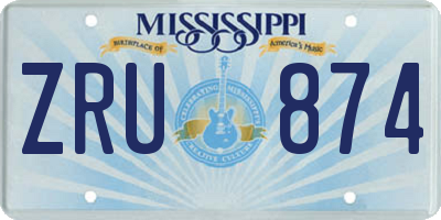 MS license plate ZRU874