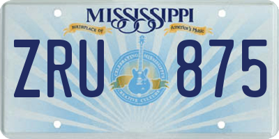 MS license plate ZRU875