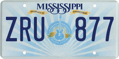 MS license plate ZRU877