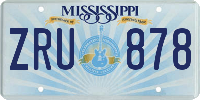 MS license plate ZRU878