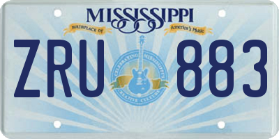 MS license plate ZRU883