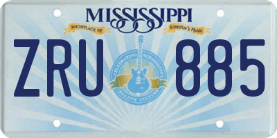 MS license plate ZRU885