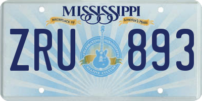 MS license plate ZRU893