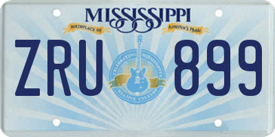 MS license plate ZRU899