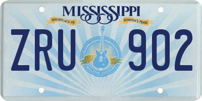 MS license plate ZRU902