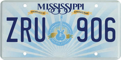 MS license plate ZRU906